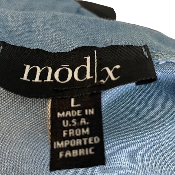 Mod‎ X Women's Leather Strap Mini Light Blue Dress, Size Large - Picture 7 of 8